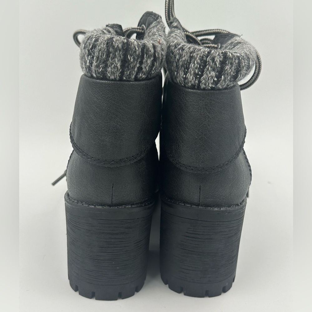 Unionbay Women's Dark Gray & Heather 7.5 Lugg Sole Boots Moto Lace Ankle Booties - Picture 8 of 11